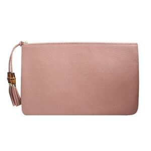 Bamboo Indie Pink Leather Clutch Bag